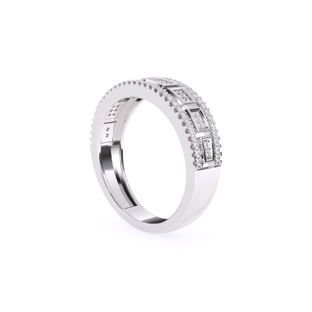 Two Tone Diamond Cluster Lavish Band